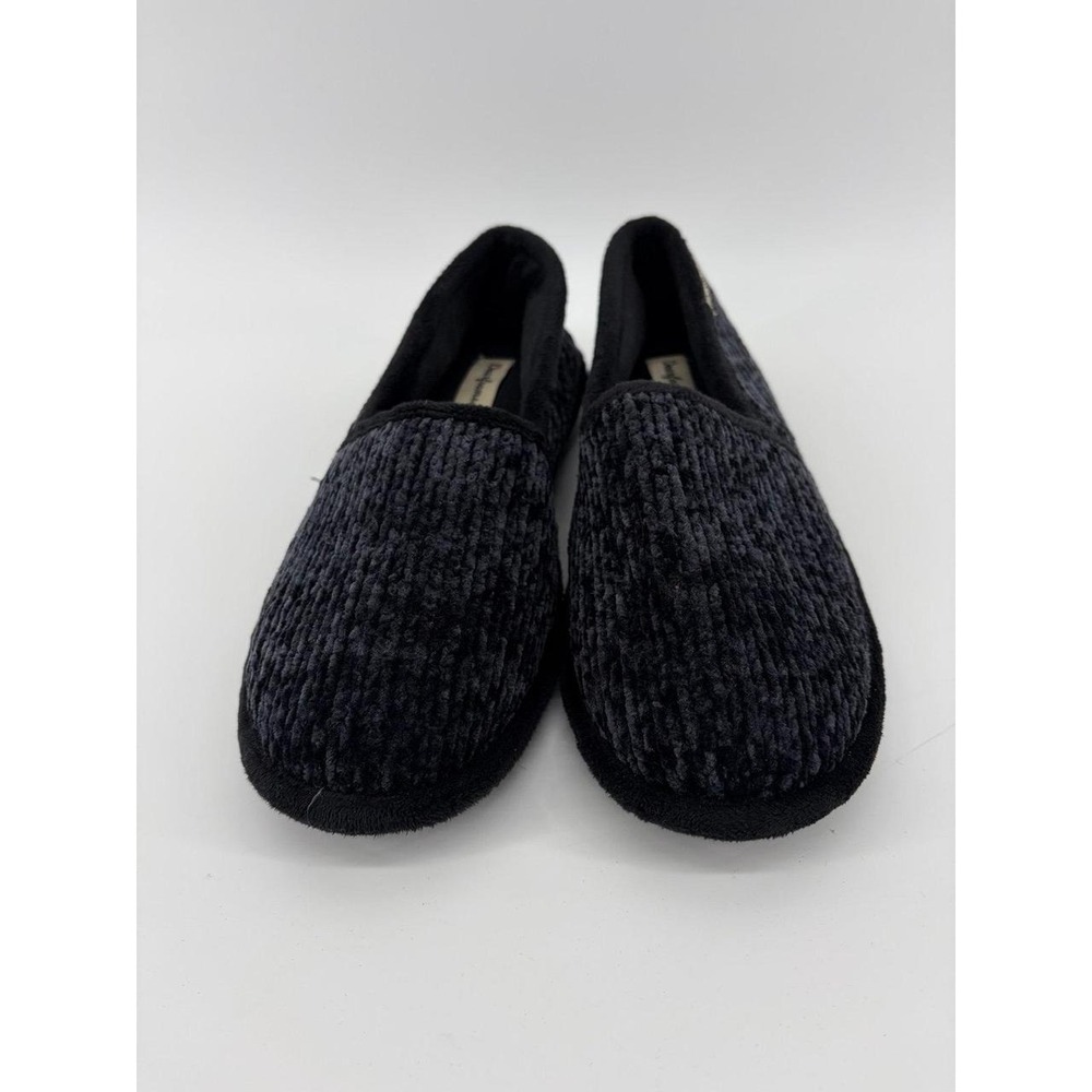 Dearfoams Chenille A-Line Slipper, Black, Women's Size Large (9-10) - Picture 3 of 7